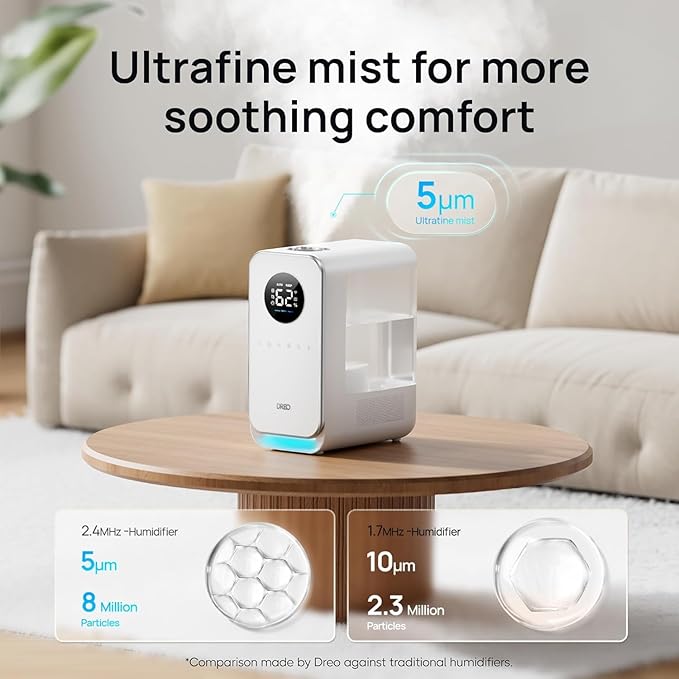 Dreo Humidifiers for Bedroom, Top-filled Smart Quiet Cool Mist Humidifier for Large Room Home, Oil Diffuser &amp; Nightlight, 50Hours Runtime for Indoor Plants, with Alexa/Google, White geni.us/bQLBwlC #Amazon via @Amazon 

#ad #bedroom #house #amazonfinds #deals