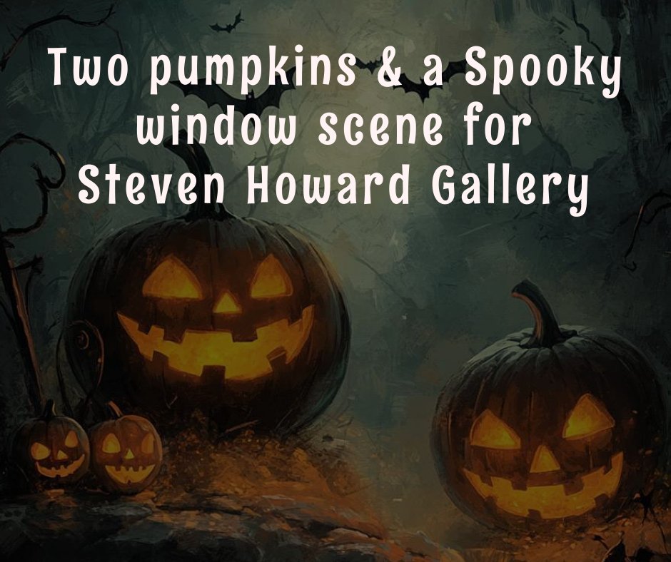 HowardGallery's tweet image. Window decor at Steven Howard Gallery will be in place for tomorrow night. Happy Halloween, 🎃 
@TrenthamEstate #Halloween2025 #trentham #soooky #scary #skeletons