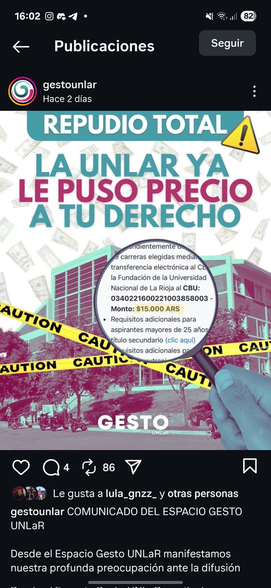 TraductorTeAma's tweet photo. UNLaR ultra opositora a milei ya empezó a cobrar por inscripciones hay todo un kilombo pq no saben a donde van los fondos https://t.co/N9sQYLFvAf