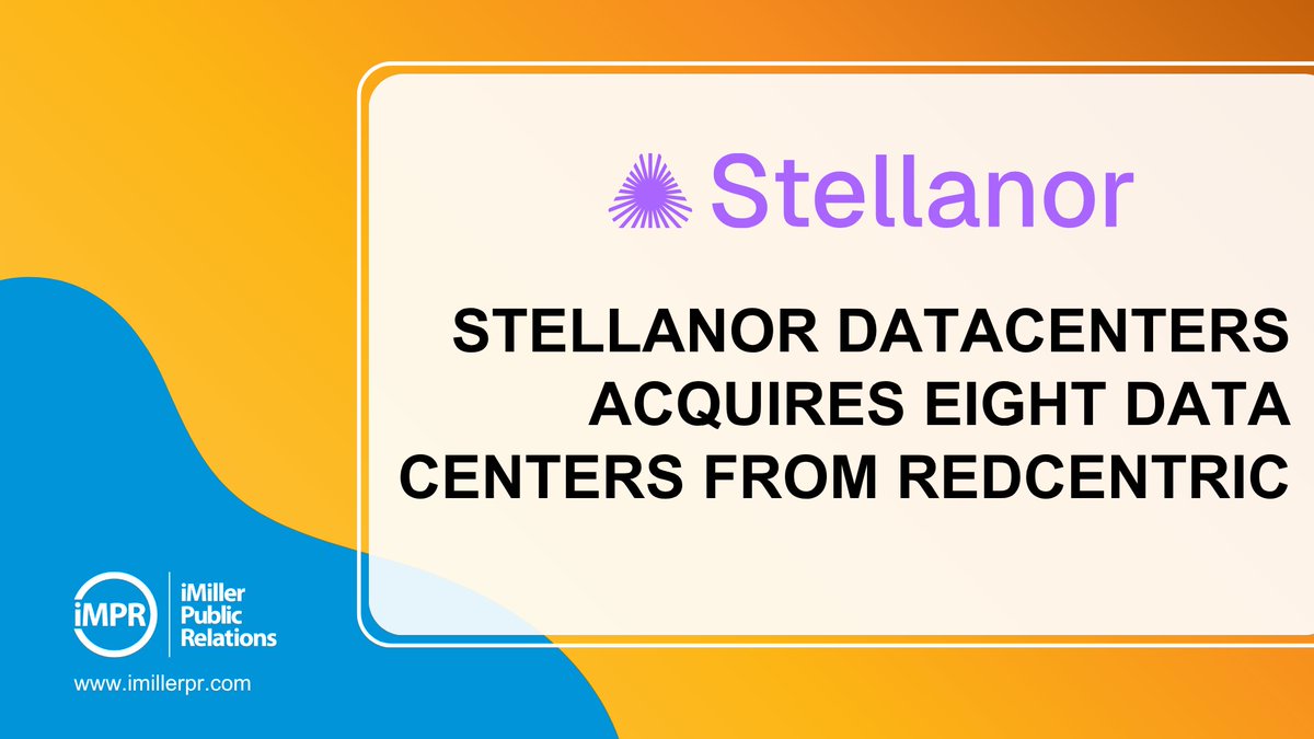 iMillerPR's tweet image. Stellanor Datacenters expands its UK footprint with the acquisition of 8 @Redcentricplc data centers. Stellanor is building AI-ready edge infrastructure.

Read more: imillerpublicrelations.cmail20.com/t/d-e-gyujjg-i…

 #DataCenters #EdgeComputing #AIInfrastructure #iMPR #Stellanor @DWS_Group