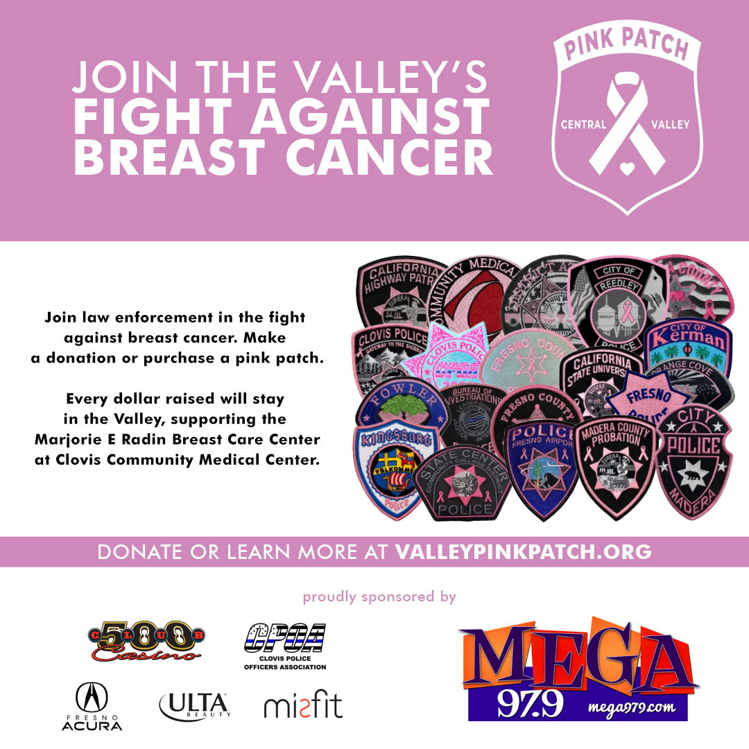 We are proud to join our law enforcement in support of the Valley Pink Patch Project. During October, the law enforcement will be turning its patches pink to help raise awareness and funds for the Marjorie E. Radin Breast Care Center. Show your support on ValleyPinkPatch.org