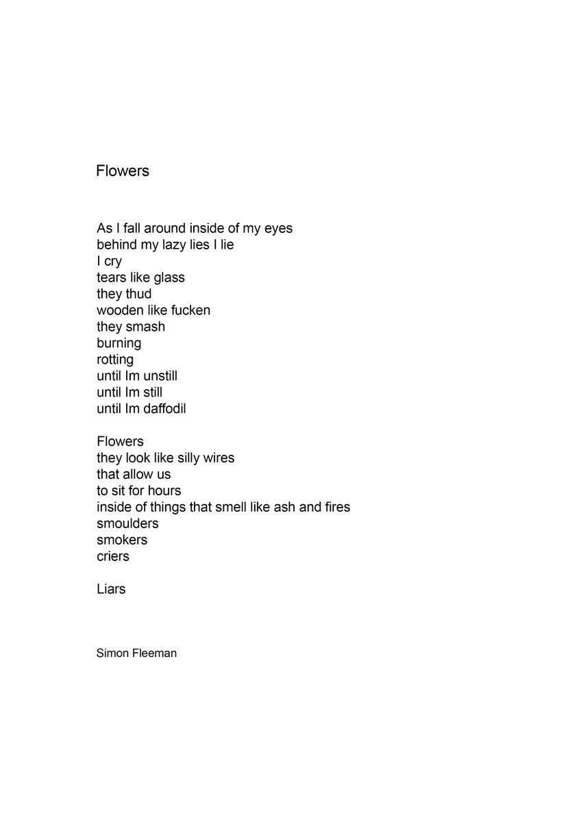 SimonFleeman1's tweet photo. Flowers

Simon Fleeman

@susie_dent #poem #PoemADay #writing #WritingCommunity #writinglife #poetrylovers #poetsoftwitter #writersoftwitter #poet #poetrycommunity #Writer #loneliness #childhood #lonely #relationship #MentalHealthAwareness #love #painful #MentalHealth https://t.co/m2yYv2Npsy