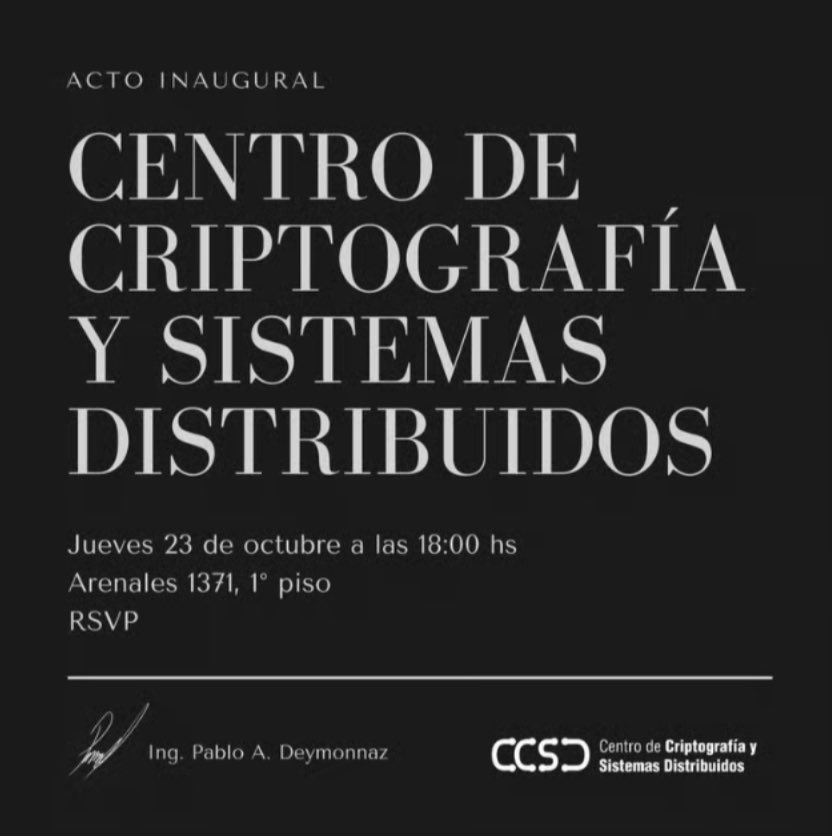 Glad to be tonight at the Cryptography and Distributed Systems center inauguration

Science and engineering are the foundations of the modern world, and of the future. For the world, and for Argentina