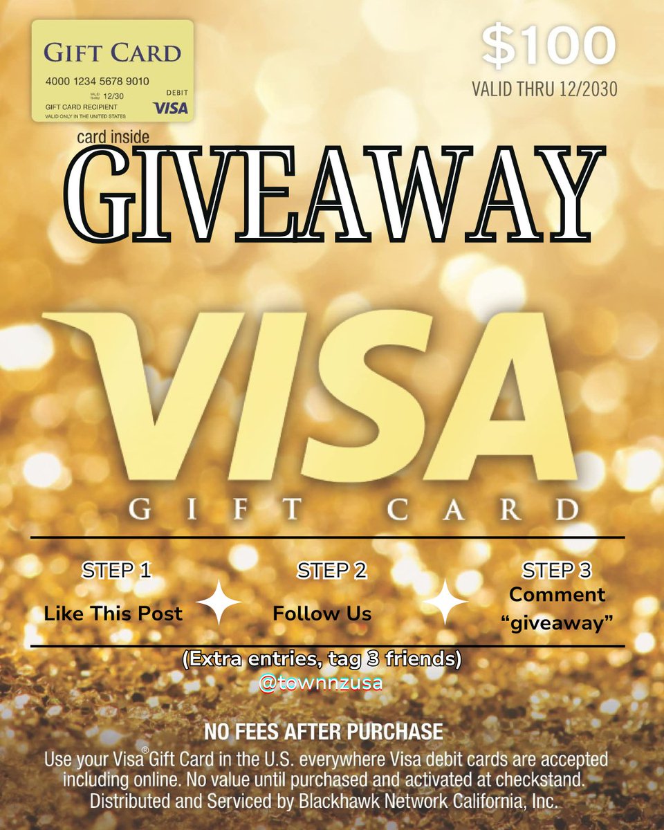 There's 8 days left to enter the $100 Gift card giveaway!!! Enter before it's too late!!
(winner will be announced 11/1)
#giftcard #giveaway #enter #fyp
To Enter:
-Like this post
-Follow @townnzusa
-Comment "Giveaway"