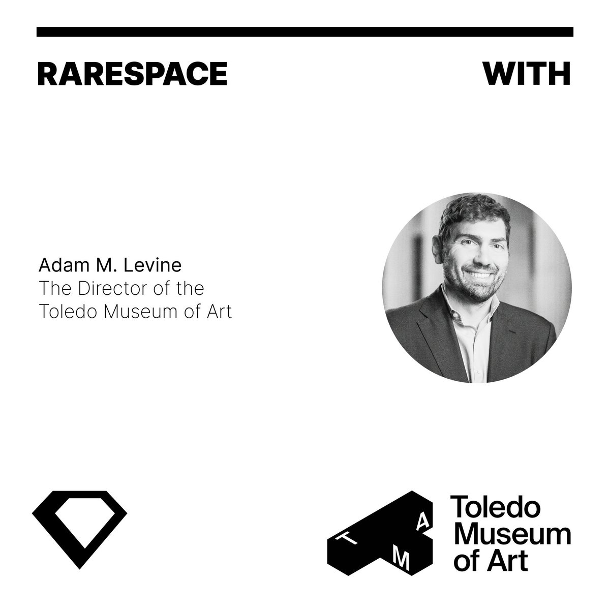 SuperRare's tweet image. Join us for an extra Rare Spaces conversation on Monday, October 27th at 2:40 PM ET with Adam Levine, Director and CEO of the Toledo Museum of Art.
Adam is rethinking what a museum can be in the digital age. He has led initiatives such as TMA Labs, the Museum’s in-house…