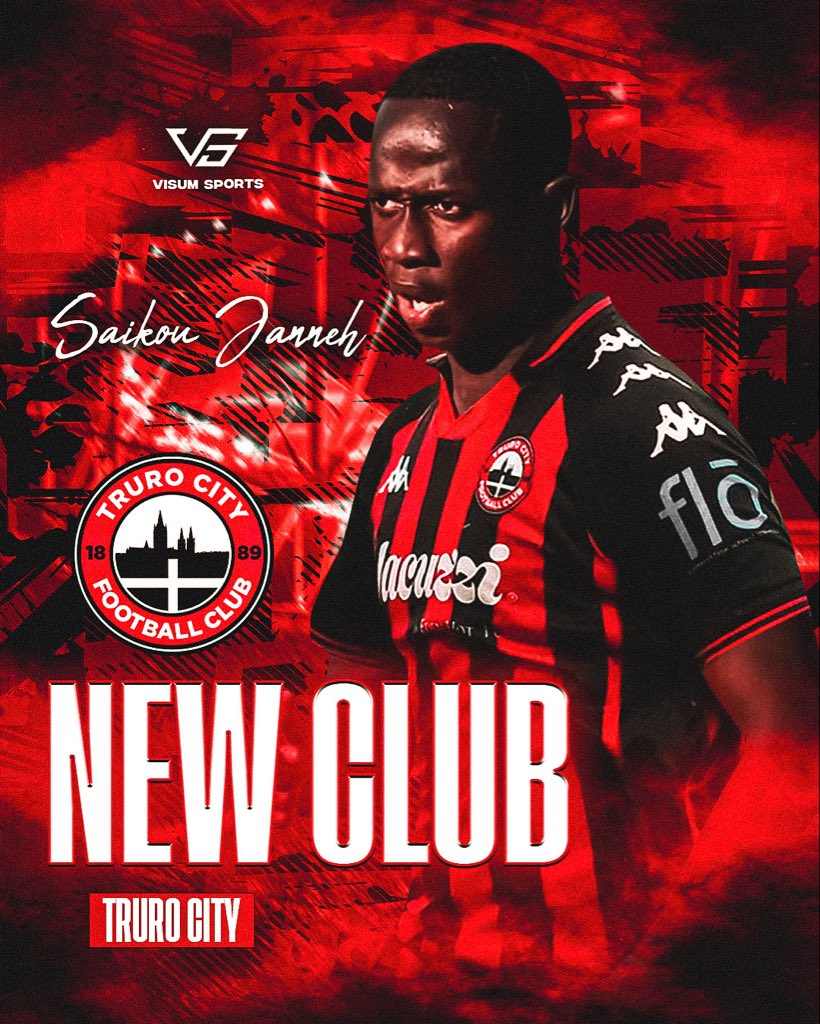 Transfer 🚨✍️

We are delighted to have assisted Saikou Janneh on his transfer to <a href="/TCFC_Official/">Truro (C)ity FC</a> 

The dynamic forward has agreed a deal until the end of the 2025/26 season. 

We wish Saikou and his new team future success.

#visumsports
#beseenbediscovered