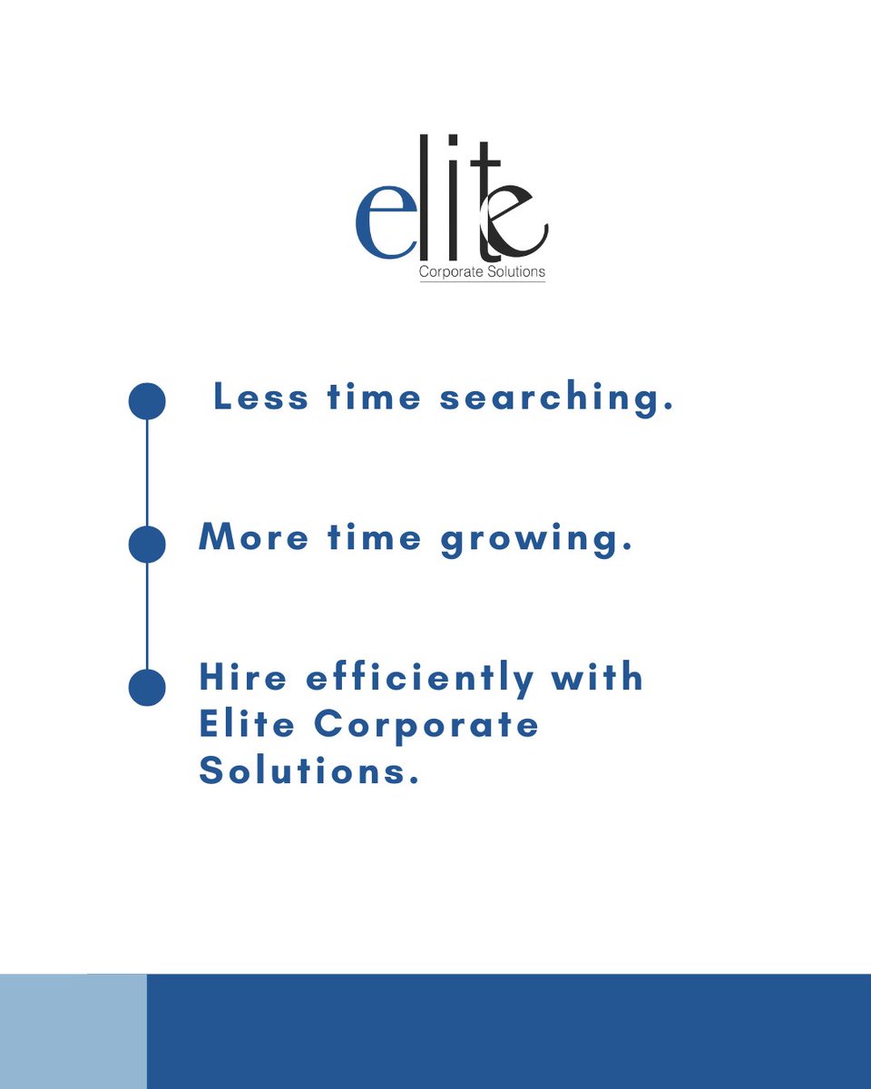 Elite_CorpSol's tweet image. Tired of long hiring processes?
At Elite Corporate Solutions, we simplify every step so you can focus on what really matters — growing your business.
#EliteCorporateSolutions #StaffingExperts #RecruitmentMadeEasy #HireSmart #BusinessGrowth #TalentSolutions #HumanResources