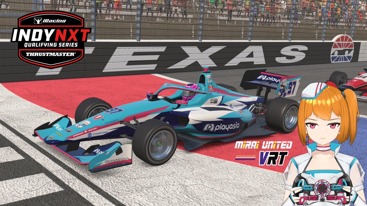 Tonight at 7pm ET is round two of the @iracing Indy NXT Qualifying Series!

Currently 32nd in the standings but I have a chance to gain some big points at Texas today! I might even appear on the official broadcast!

A good chance to get <a href="/playasia/">Playasia</a> and <a href="/obakepam/">Obake PAM 📦</a> some camera time!