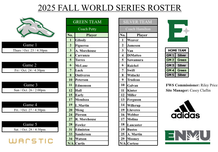 🏆 First Pitch of the 2025 Green VS Silver Fall World Series is at 4:30pm! See y’all at the Bone Yard!