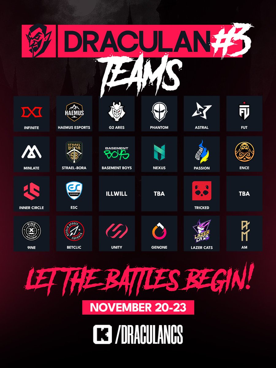 We are very excited to share that we got the last spot last night for Draculan 3. That means we will be at 3 lans within the next 5 weeks.

Please make sure to support our guys. We are very pleased with the messages and comments we receive and the positive interactions here ❤️
