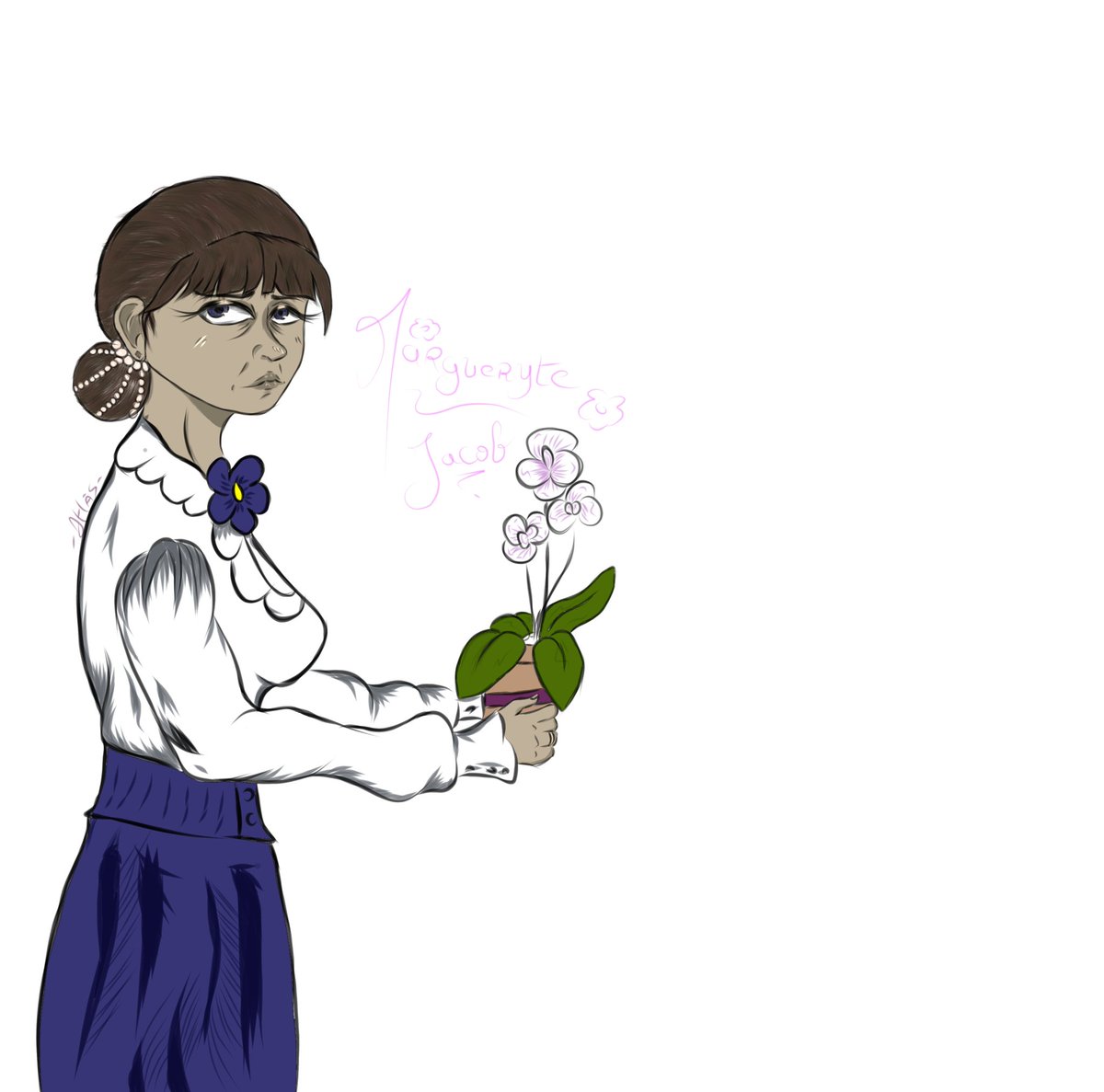 _A_tlas__'s tweet photo. New oc i made; Margueryte Jacob. 🌹

A 1850s woman born in Edinburgh.☕

Keep calm and enjoy Autumn. 🍁 

#OC #Grandmalove #Orchis #digitalart #Coffee #Autumn https://t.co/iDhUm8RWgN
