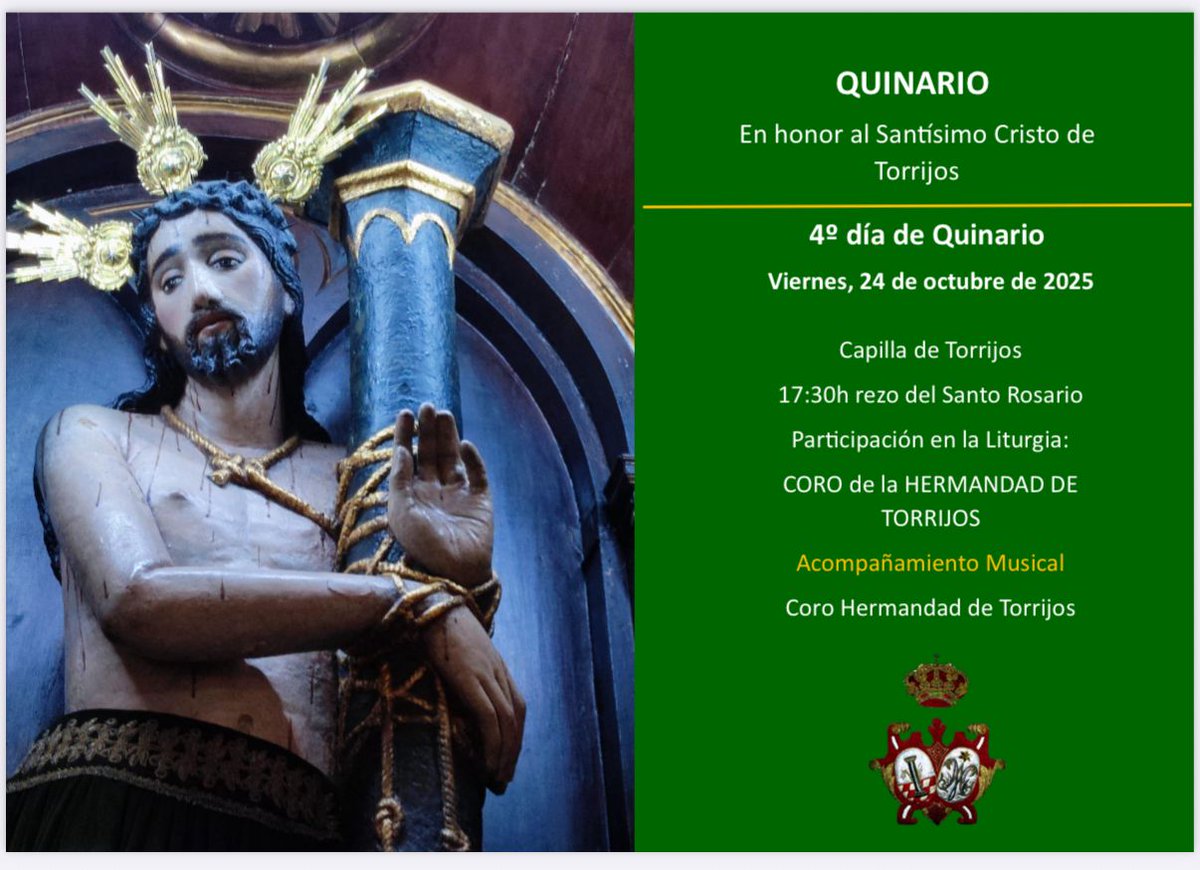 HdadTorrijos's tweet image. CULTOS: QUINARIO AL CRISTO DE TORIRJOS: Dia 4º