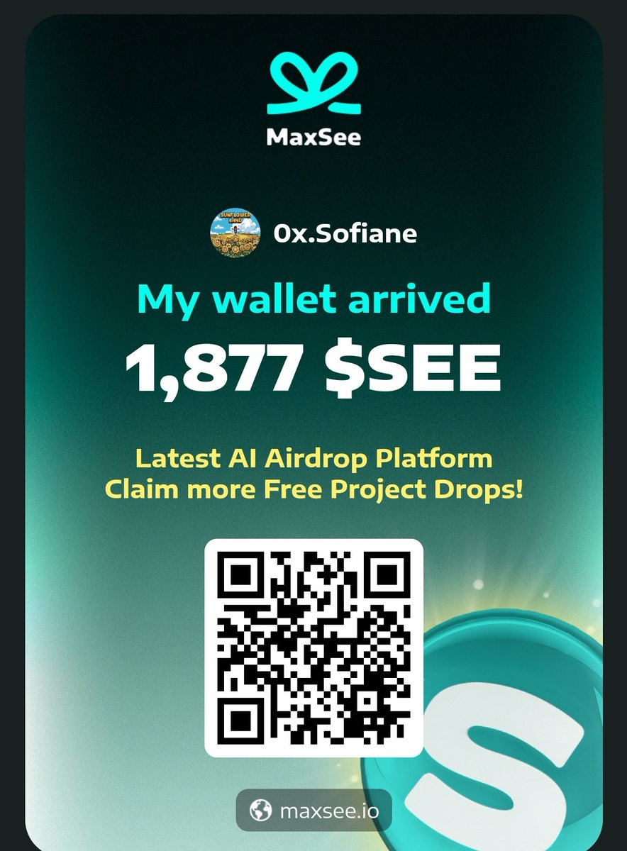 I received 1,877 $SEE rewards.

Latest AI Airdrop Platform – Claim more Free Project Drops!

Link below. #BNB #BSC #Airdrop

👇
maxsee.io/v/t/E3733080