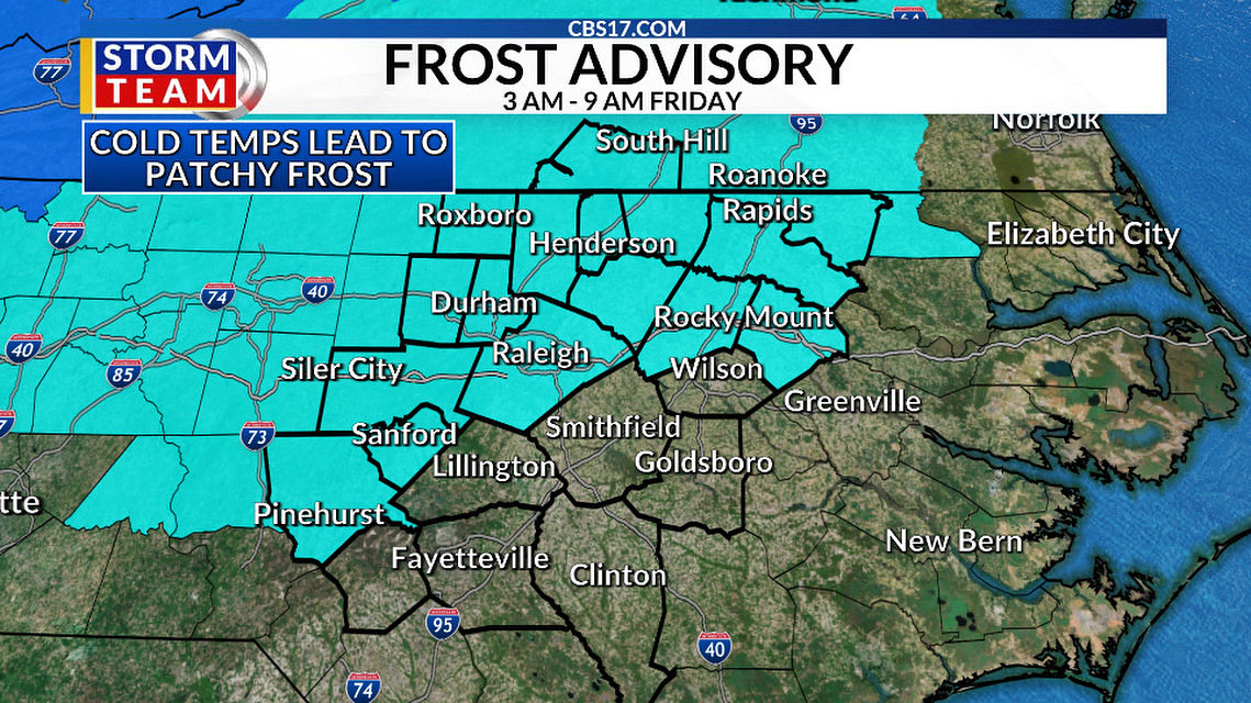 No surprise after how cold it got this morning. 

Frost Advisory from 3 am until 9 am Friday mornings as some spots dip into the 30s again.