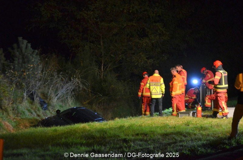 Auto in de sloot op de N366 bij Veendam, bestuurder gewond