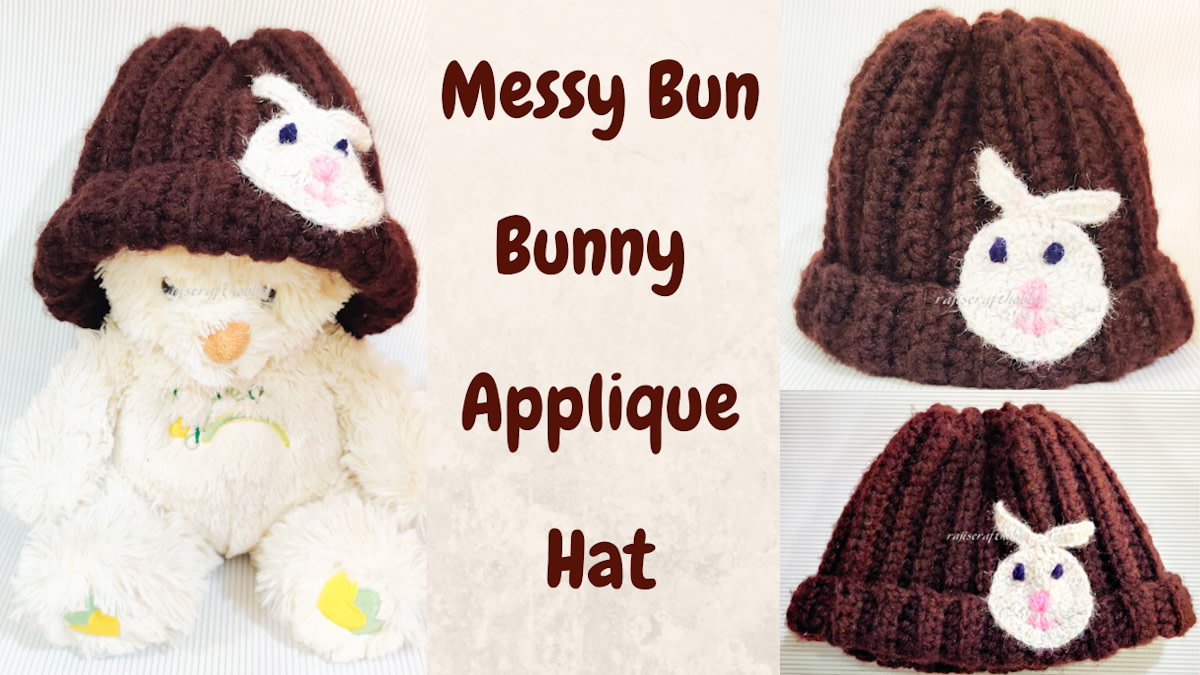 OombawkaDesign's tweet image. Learn how to crochet this Adorable Messy Bun Crochet Ribbed Hat with Bunny Applique.  #freetutorial #crochettutorial #howtocrochet  bit.ly/30XA5jC