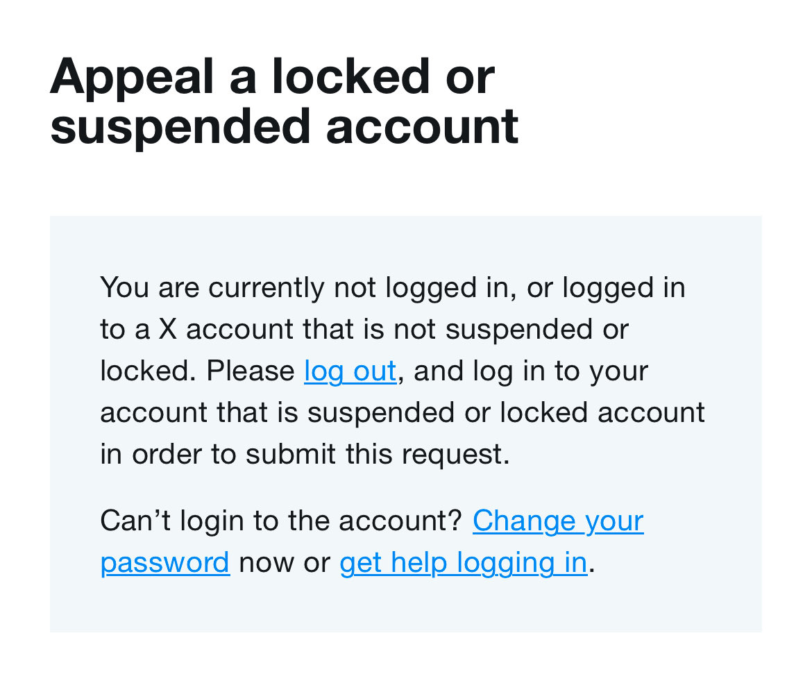 AnthonyLCasey's tweet photo. The aul dead-end appeal loop.

@elonmusk can you help here please? 

X account of @SinneNaDaoine has been suspended due to advertising a solidarity stance in Citywest.

Surely this is a free speech platform?

#citywest https://t.co/VX4zv4h7bG