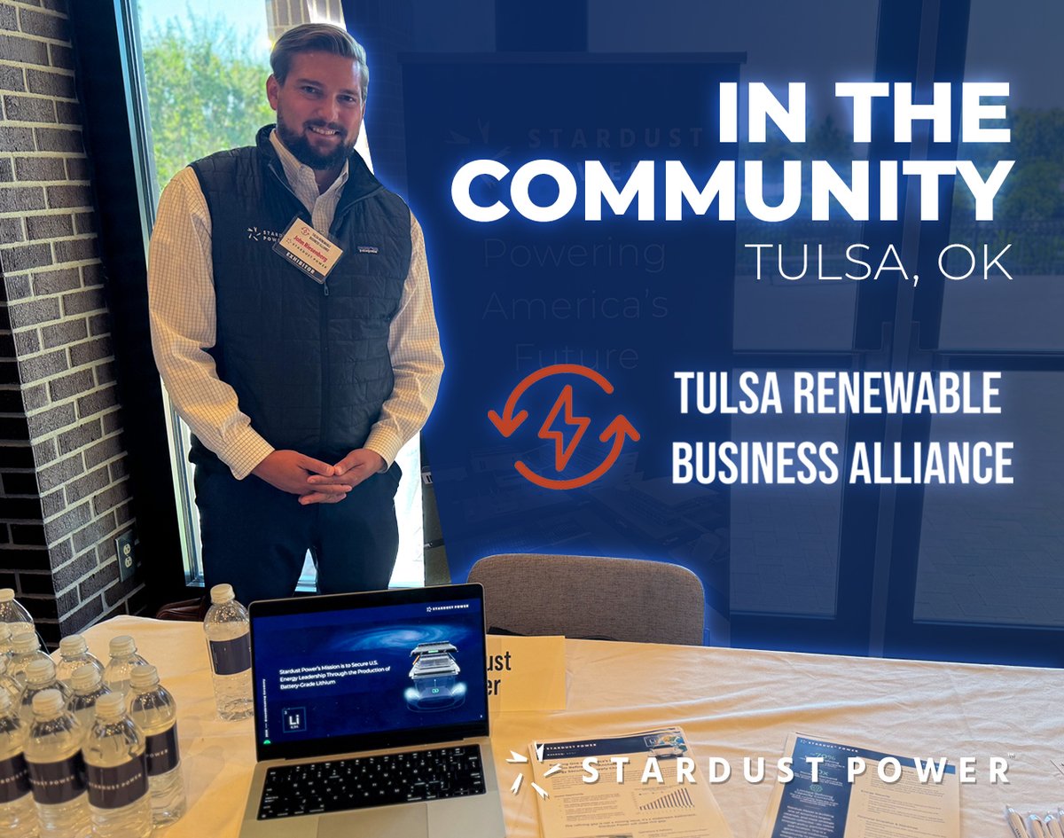 SDST_Power's tweet image. Enjoyed connecting at our TRBA exhibit yesterday! John Riesenberg (pictured) and Michael Thompson shared how Stardust Power advances battery-grade lithium production and strengthens North American supply chains.
🔗 zurl.co/k7jSL
#Lithium #EnergySecurity #StardustPower