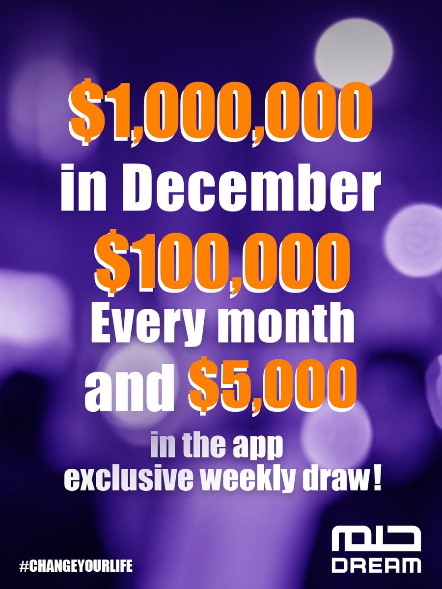 Dream_MBC's tweet photo. Everyone has a story, and yours could be the next success story we celebrate when you win the million in December! Don’t miss your chance to change your life and your family’s, participate now.
#Dream #App #DreamsComingTrue #ChangeYourLife #TheMonthlyDraw #TheOneMillionDraw #TheMillionHasBecomeTwo #TheMillionIsHere