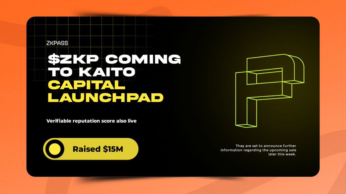 CHASE💀 (@abrahamchase09) on Twitter photo Almost all sales are performing well, and more that look worthwhile are incoming.
<a href="/zkPass/">zkPass</a>'s $ZKP is also coming to <a href="/KaitoAI/">Kaito AI 🌊</a> Capital's launchpad, and they've raised $15M in funding rounds.
Their verifiable reputation score is also live.
It transforms your verified actions Almost all sales are performing well, and more that look worthwhile are incoming.
<a href="/zkPass/">zkPass</a>'s $ZKP is also coming to <a href="/KaitoAI/">Kaito AI 🌊</a> Capital's launchpad, and they've raised $15M in funding rounds.
Their verifiable reputation score is also live.
It transforms your verified actions
