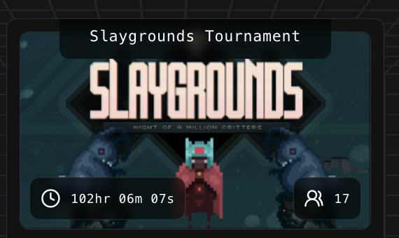 The <a href="/SSofWhales/">Secret Society of Whales 🐋</a> discord is popping, we're currently competing for 1st place in the Slaygrounds tournament. 

1st place: 1 Secret Society of Whales NFT + 1k drip points
Time Left: 3.5 days