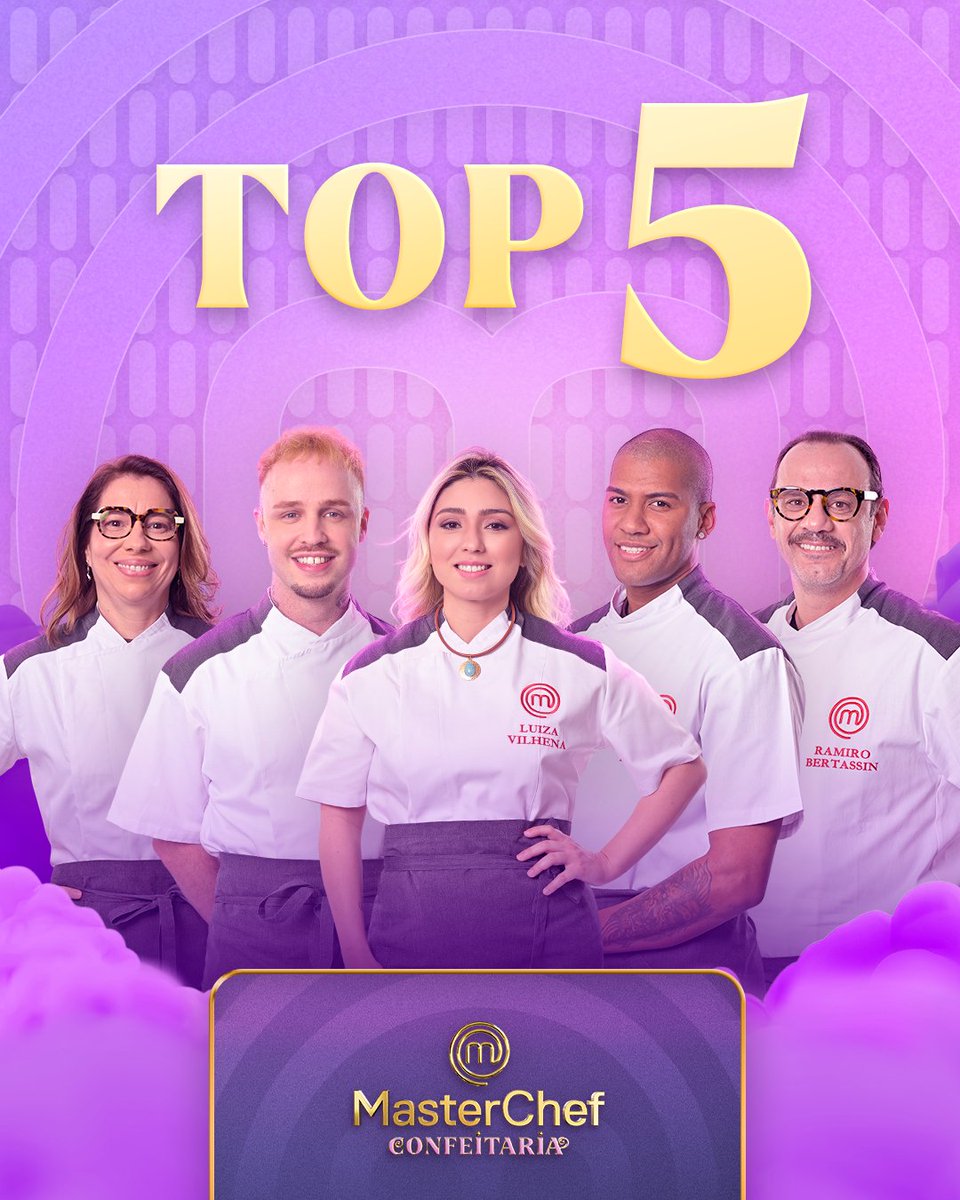 masterchefbr's tweet photo. Nosso TOP 5 foi definido! Luiza, Ramiro, Leo, Italo e Marina são os 5 confeiteiros que ainde seguem na competição. Pra quem vai a sua torcida??
#MasterChefBr https://t.co/Lc3IG44d3u