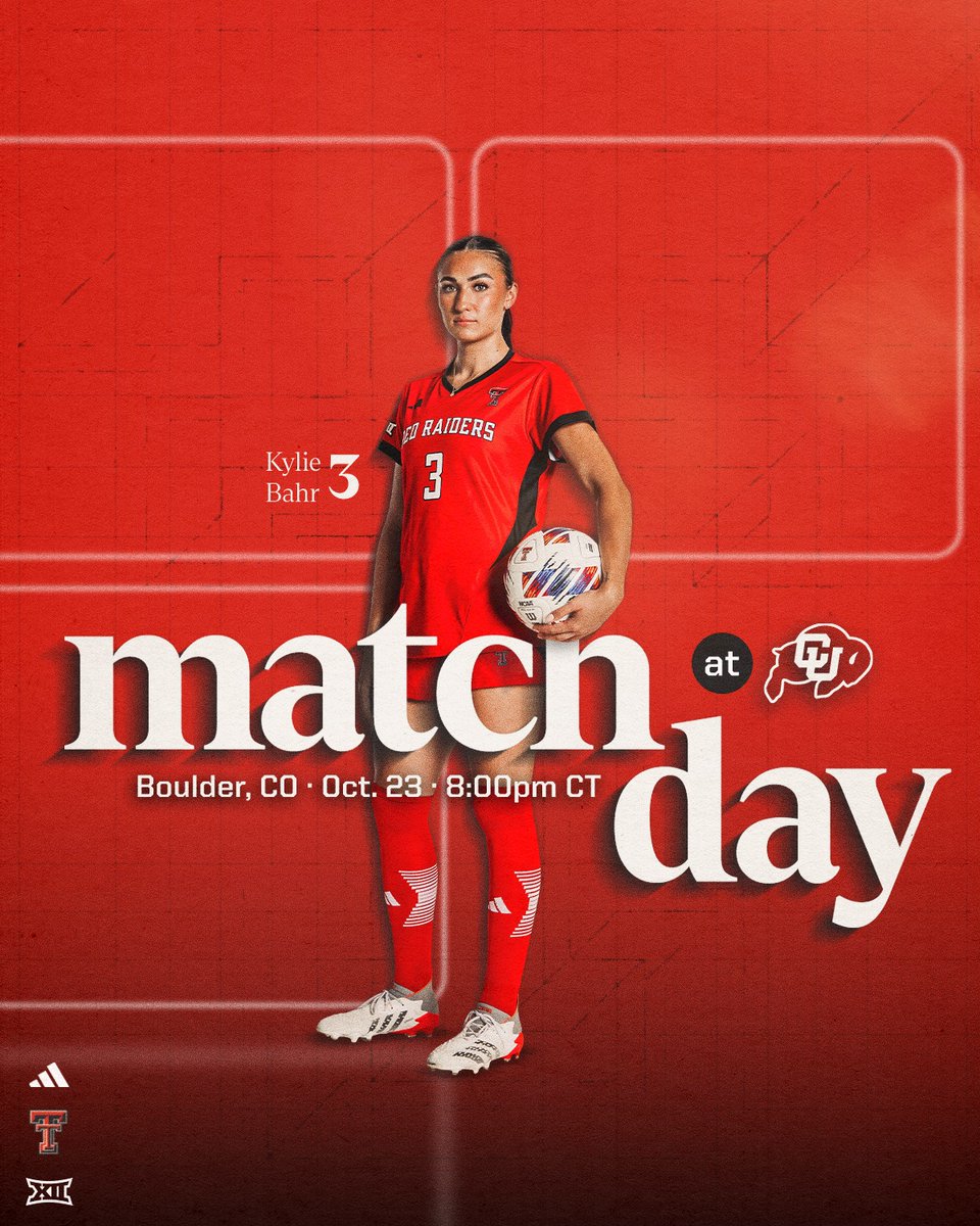 Top-25 battle in Boulder 

🆚 - No. 22/7 Colorado 
📍 - Boulder, Colo. 
⏰ - 8 p.m. (CT)/7 p.m. (MT) 
📺 - wreckem.co/TechCUStream
📊 - wreckem.co/TechCUStats

#WreckEm | <a href="/TechAthletics/">Texas Tech Red Raiders</a>