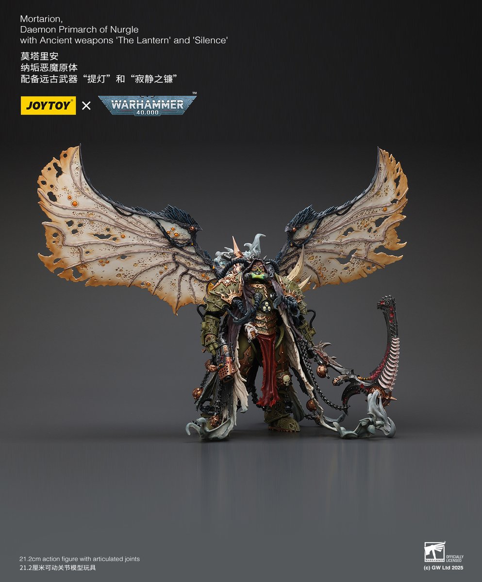 Joytoy_official's tweet image. Mortarion,
Daemon Primarch of Nurgle
with Ancient weapons 'The Lantern' and 'Silence'
#warhammer40k #warhammercommunity #warhammer #joytoy #toyphotography #toy #toyphoto #actionfigure #actionfigures