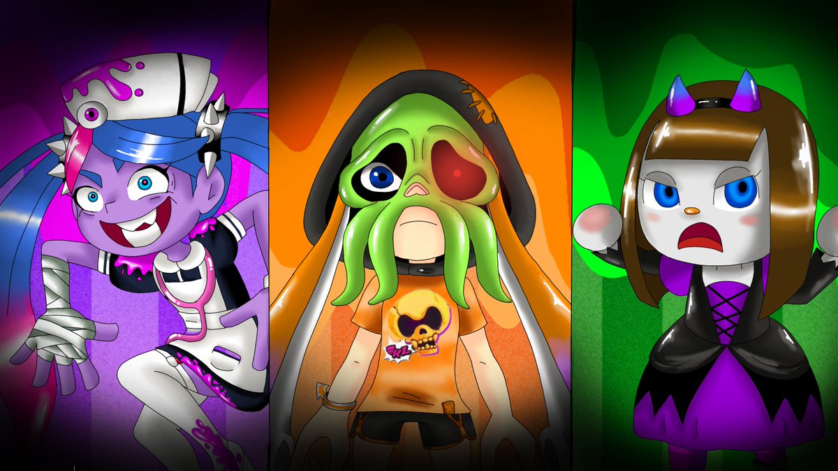Diamond_1348's tweet photo. Spooky Art 🎃👻 #Splatoon3 #Splatoon #art #AnimalCrossing #Ninjala #Halloween2025 https://t.co/N2krvHNpab