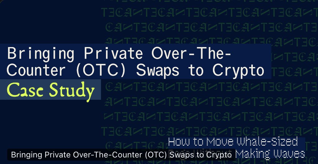 aztecnetwork's tweet image. OTC trading, reimagined for the private world computer.
Aztec’s proof of concept shows how institutions can settle large trades privately, end to end.
aztec.network/blog/bringing-…