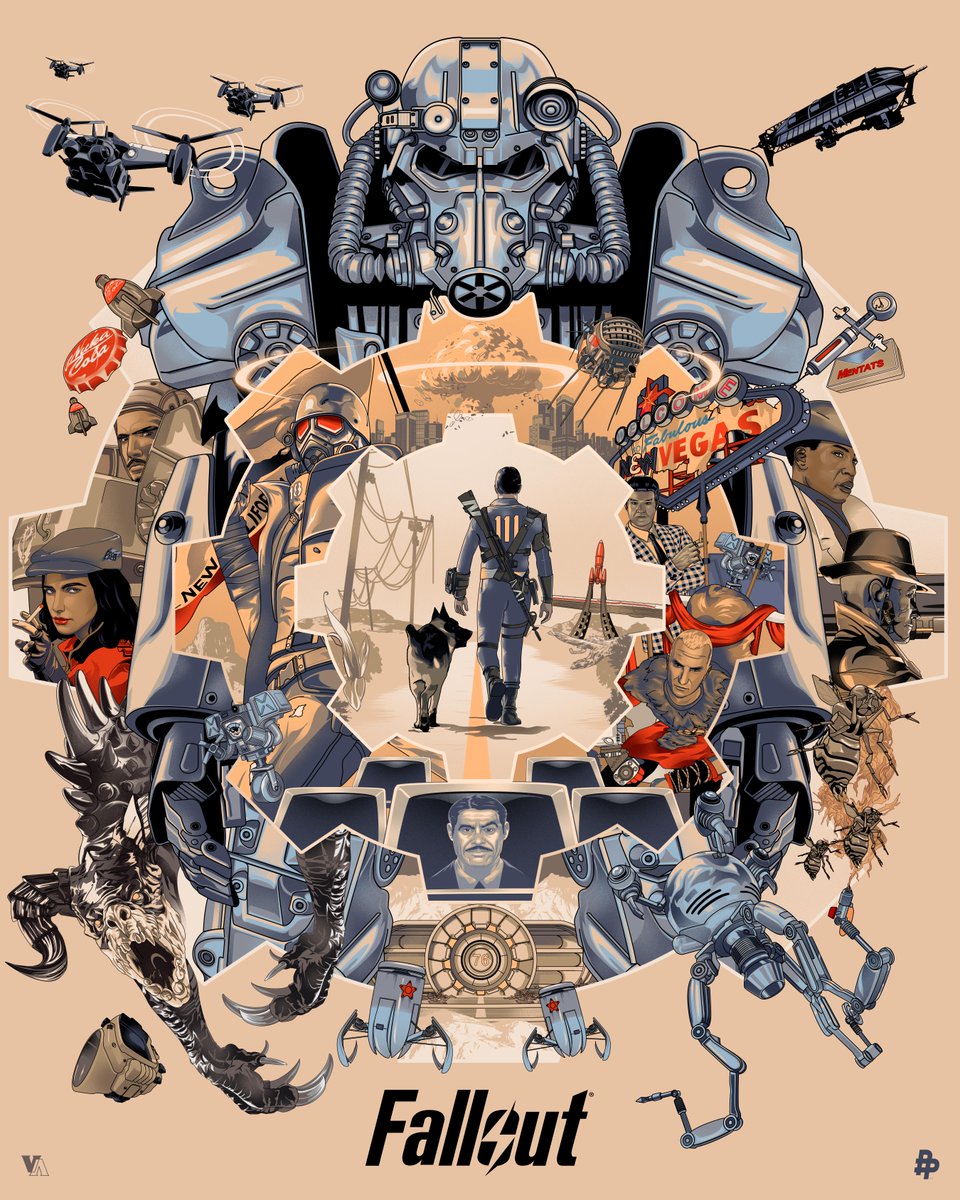 Fallout (@fallout) on Twitter photo To every adventurer who has carved their path across the Wasteland, from New California to the Commonwealth, today we celebrate you. #FalloutDay
A big Vault Boy thumbs up to our friends at <a href="/PosterPosse/">Poster Posse</a> for this outstanding artwork, illustrated by <a href="/RhafaelAseo/">ᴠɪɴᴄᴇ ᴀsᴇᴏ</a>! To every adventurer who has carved their path across the Wasteland, from New California to the Commonwealth, today we celebrate you. #FalloutDay
A big Vault Boy thumbs up to our friends at <a href="/PosterPosse/">Poster Posse</a> for this outstanding artwork, illustrated by <a href="/RhafaelAseo/">ᴠɪɴᴄᴇ ᴀsᴇᴏ</a>!