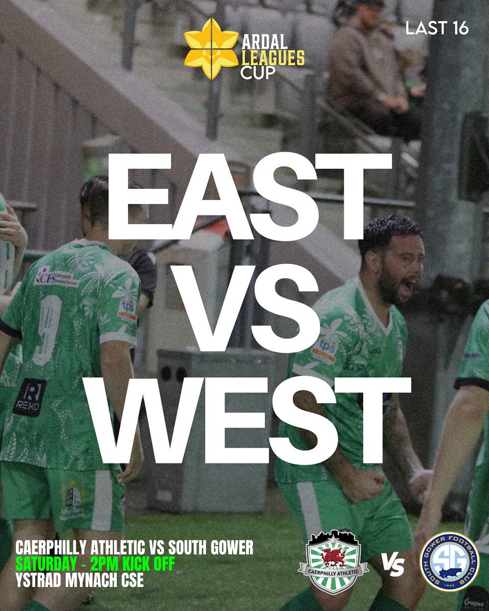 Ardal Cup Saturday 🏆 

🆚 <a href="/SouthGowerFC/">South Gower Football Club</a> 
⏰ 2pm
📅 25 / 10 / 25 
📍 CSE Ystrad Mynach
💚 #TheAs