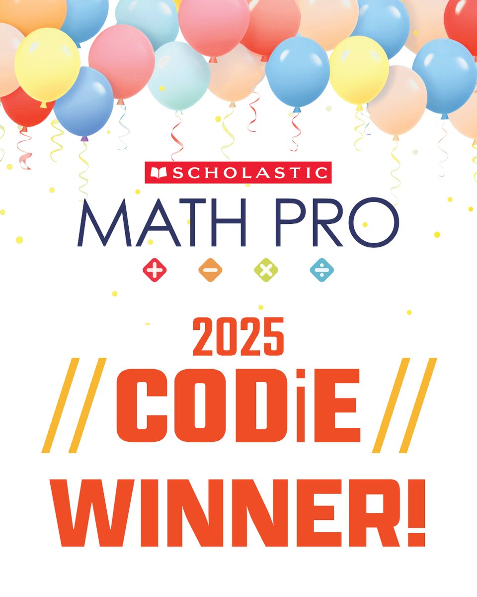 scholastic_LACA's tweet photo. EXCITING NEWS! 🎉Scholastic Math Pro has been awarded the CODiE in the Education Technology Category for Best Instructional Intervention Tool! We're honored to receive this distinction!
Interested in learning more about this platform? Contact your sales representative for a demo! https://t.co/NsaCzEqvtu