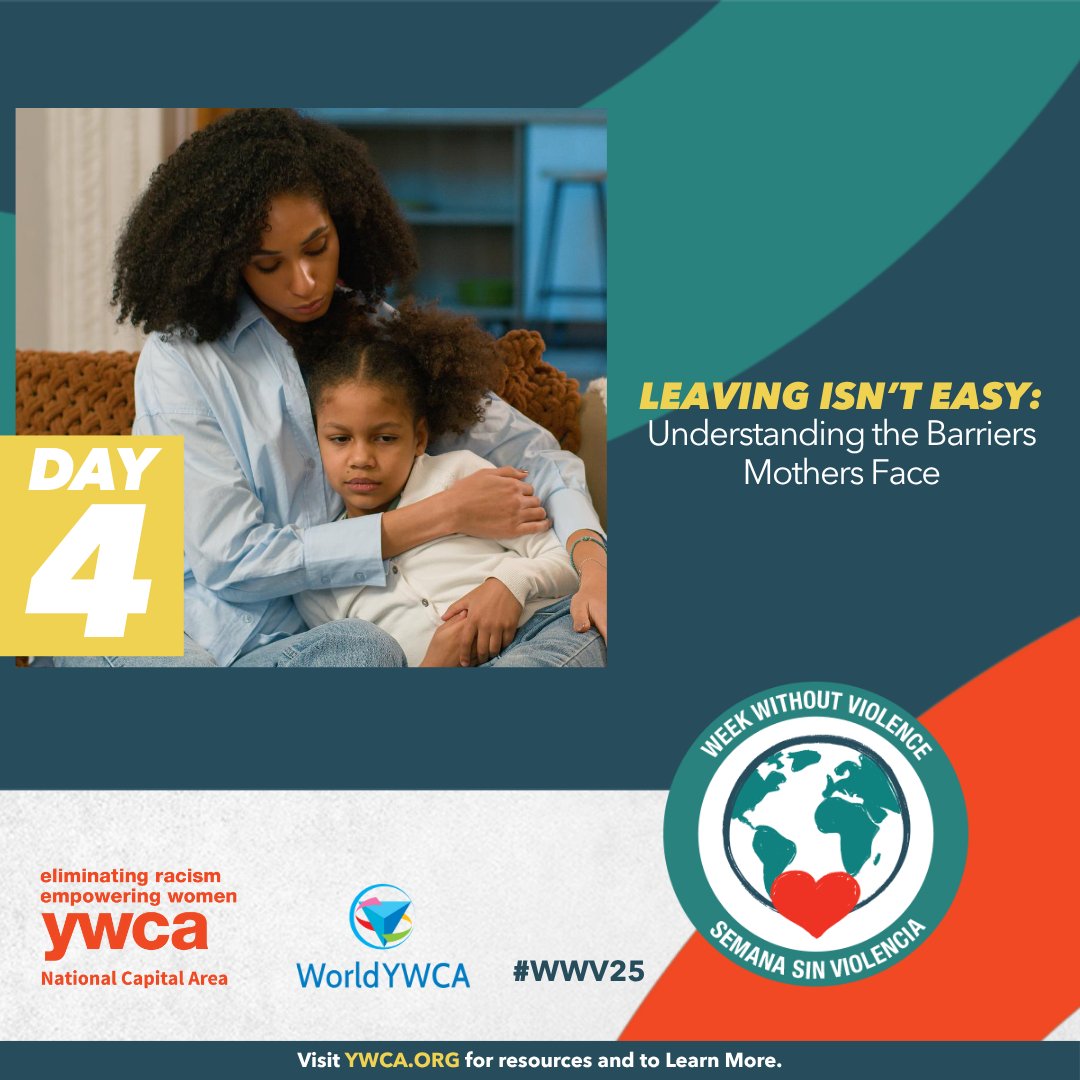 Financial abuse is just one of the barriers that traps mothers in unsafe situations. This #WWV25, we’re breaking the silence to spotlight the barriers to leaving. #LeavingIsntEasy #YWCAInspires