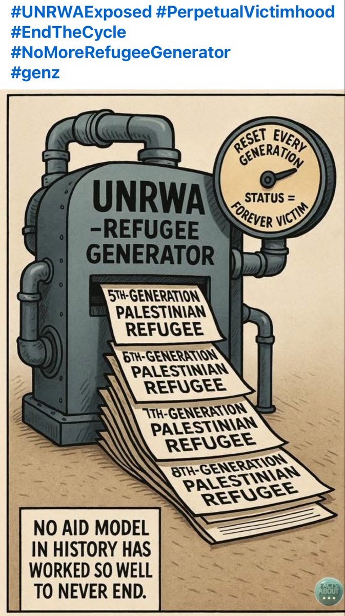 ShimonLevit's tweet image. No other aid agency has ensured refugee status is forever. UNRWA’s system isn’t about ending suffering—it’s about perpetuating it, manipulating generations into victimhood. #DefundUNRWA
#UNRWAExposed #PerpetualVictimhood #EndTheCycle #NoMoreRefugeeGenerator
#genz