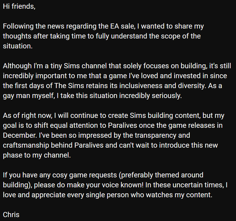 gentlespaces's tweet image. Just a note from a tiny Sims creator 💫