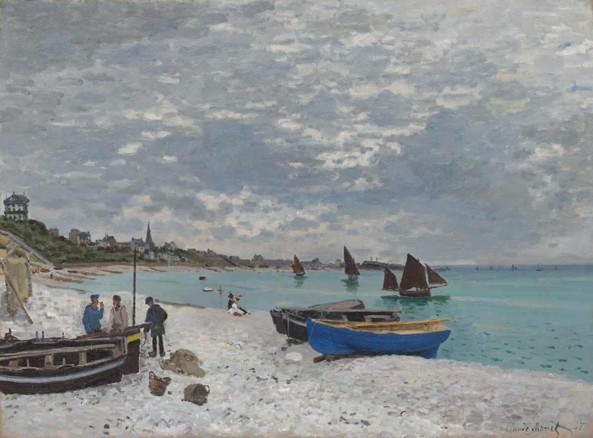 The Beach at Sainte-Adresse, 1867  
Claude Monet (French, 1840–1926)
 #art #arts #finearts #painting  
#luizsantosarts