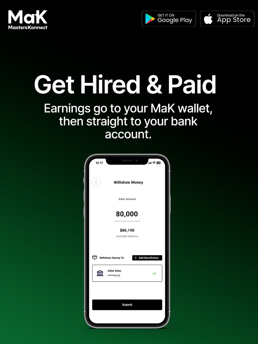 MastersKonnect's tweet photo. Your skills deserve secure payments. 🔒

With MaK, you control your prices, connect with clients, and get paid safely.

📲 Start your hustle the smart way.

#MastersKonnect #SideHustleSafe #SecureWithMaK #GetPaidSmart https://t.co/Iicawxz7uF
