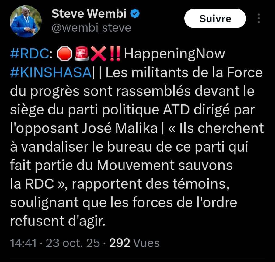 MichMbumba's tweet photo. La tyrannie a atteint son paroxysme!
Comment expliquer dans un pays dit démocratie la liberté de choix soit bafouée?.
L’alternance démocratique 2018 devrait apprendre à certains anciens opposants mais hélas, ils veulent faire autrement la politique. https://t.co/yZFNeShmj0