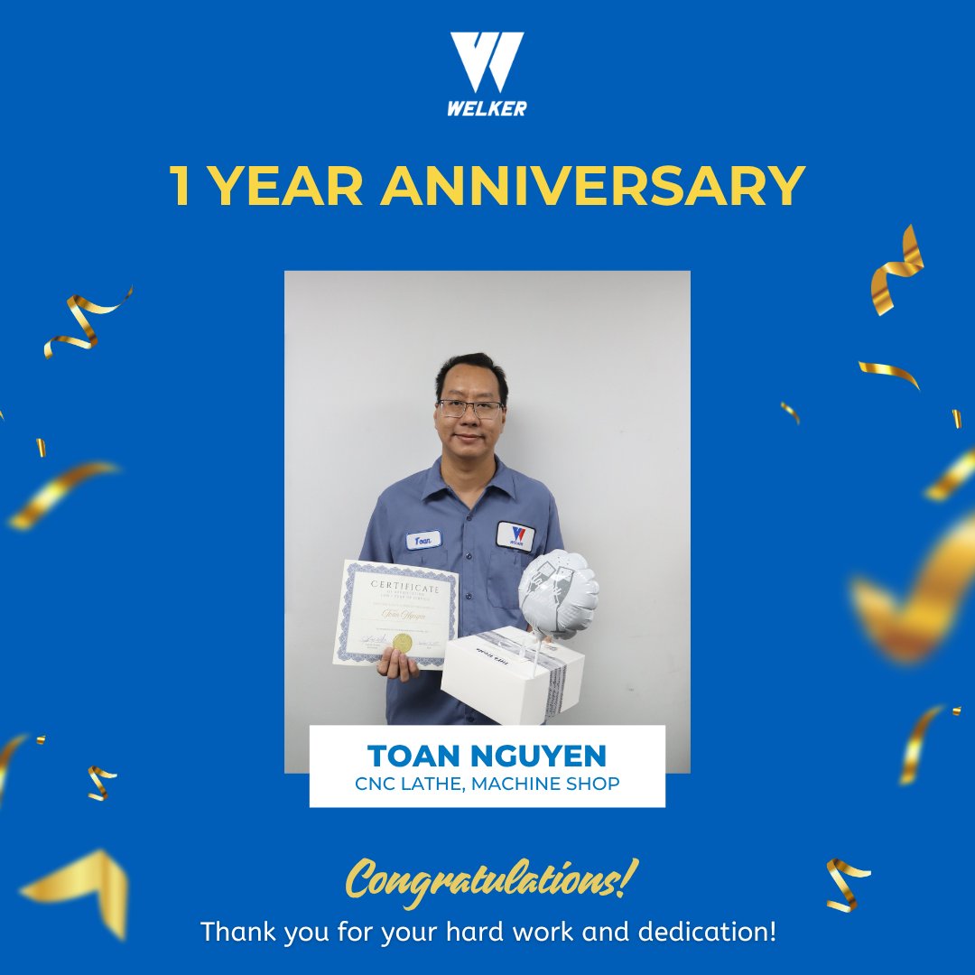 🎉 Congrats to Toan Nguyen on his 1-year anniversary!

A valued member of our Machine Shop team, Toan’s work ethic and skill as a CNC Lathe Operator keep our operations running strong.

Thanks for all you do, Toan! 👏

#WorkAnniversary  #OneYearStrong #EmployeeSpotlight