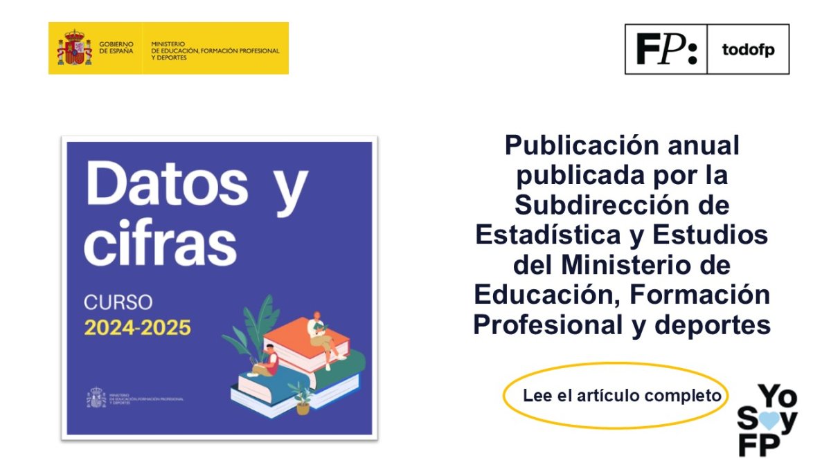 todofp's tweet image. 📢 ¿Quieres saber todos los datos y cifras de FP?  #TodoFP #YoSoyFP
🔴 Consulta la publicación
🔎 todofp.es/comunes/notici…
