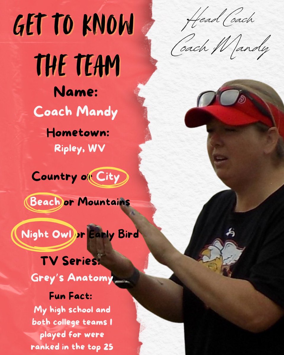 Get to know our fearless leader! Please welcome Coach Mandy to THE HILL!!💛🦁🦅
