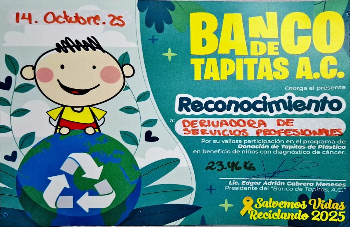 ServiceMasterM7's tweet image. 🌎💙 ¡Empresas que cambian el mundo con tapitas! ♻️✨

Sigamos generando un impacto positivo en el planeta. 🌱💪

¡@bancodetapitas , sigamos haciendo historia juntos! 💛

#ESR  #Limpieza  #BancoDeTapitas  #MarcarLaDiferencia  #servicemastermexico