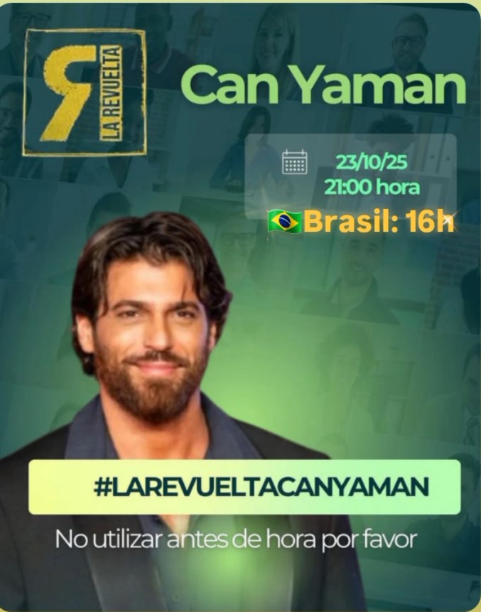Quem puder vir aqui as 16h 🙏🏽 - horário Brasil. 🇧🇷
POR FAVOR NÃO USE A TAG ANTES 
Repost <a href="/CanYamanNewsInt/">Can Yaman News International</a>

"Por ocasião da visita de Can Yaman ao programa La Revolta convidamos todo o fandom a participar no evento que agendamos na plataforma X hoje à noite às 21:00 hora espanhola