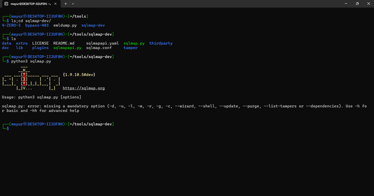 localhost12001's tweet image. Day 2/30 — Lab ✅ created but didn’t finish exploit today (busy with work).
Progress = setup done. Resume tomorrow with focused testing & blind SQLi.
Small win: lab ready = practice starts. 💪
#30DayChallenge #SQLMap #Infosec #MayurLearns