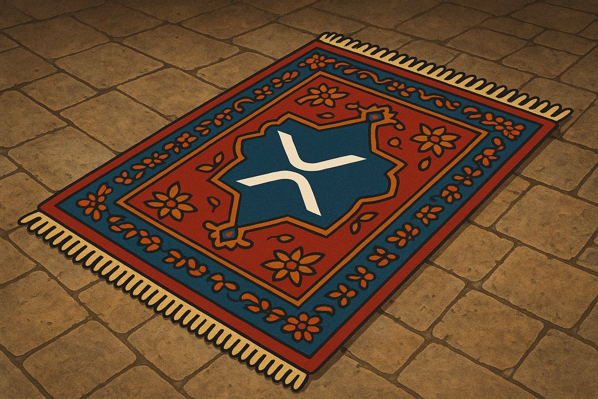 TheCarpetXRPL's tweet photo. @BearXRPL 🕯️ “When the Carpet moves… the castle shifts.”

A bear hums. A monk prays. A king laughs.

Deep below Ripple HQ, a door opens,
the red fabric glows, the XRP symbol awakens.

Brad looks down and smiles.
“It’s time.”
@bgarlinghouse @bearableguy123 https://t.co/1vIixtvFNu