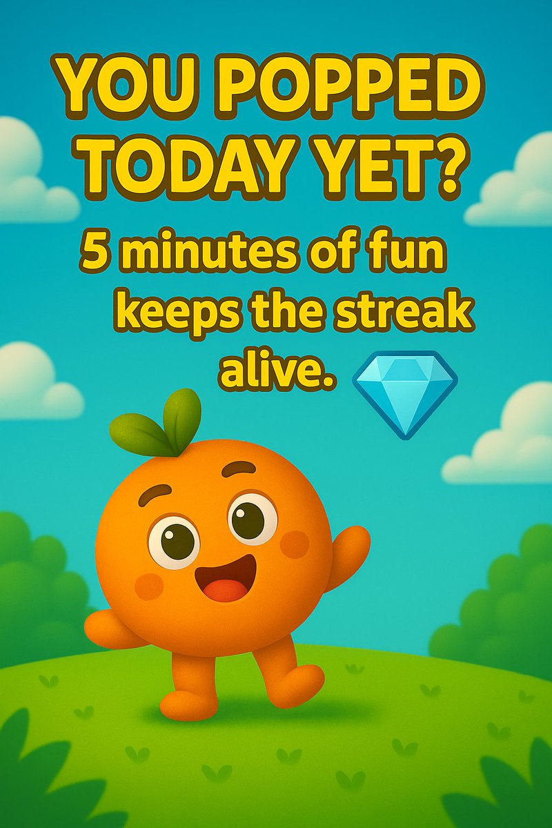 💎 You popped today yet? 👀
5 minutes of fun keeps the streak alive — and your rewards growing! 🍎🍋🍇🍊

✨ Log in. Pop. Earn. Repeat.
Don’t break your combo streak — your Poplings are counting on you! 💪

🎮 Play inside Telegram: t.me/sagapop_bot
👥 Join the community: