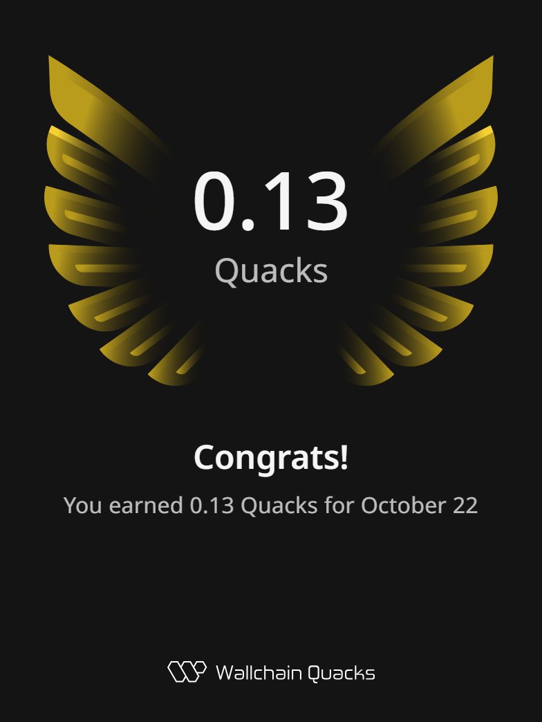 Ehsank84's tweet image. Just earned 0.13 Quacks on @wallchain in one day 🦆
Turn insights into rewards and climb the leaderboard 🥇
Use my referral link – quacks.app/?ref=Ehsank84
