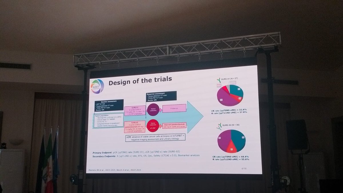 gio_pasto_real's tweet photo. Exited to present again immune biomarker analysis preliminary results from #SURE trials at #NIBIT25 annual congress. Some signals of assotiation btw myeloid cells and response to neoadj SG + pembro. To be extended in future to new SOC EV + pembro

@Bellone_lab https://t.co/A2b7s6bcx0