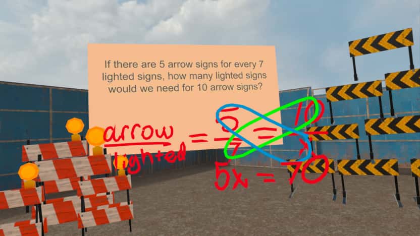 CadetNet students practiced math skills at a virtual construction site! Working in pairs, they reviewed proportions, solved word problems using VR tools, and used virtual building materials as manipulatives to show their work and find solutions.  cba-va.org/cadetnet
